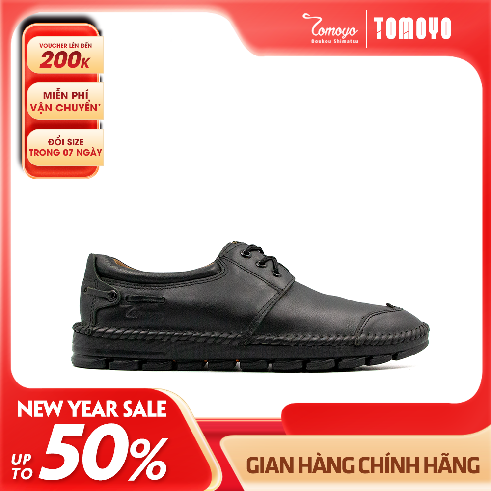 Giày Da Nam Đế May Siêu Êm Tomoyo TMN21001