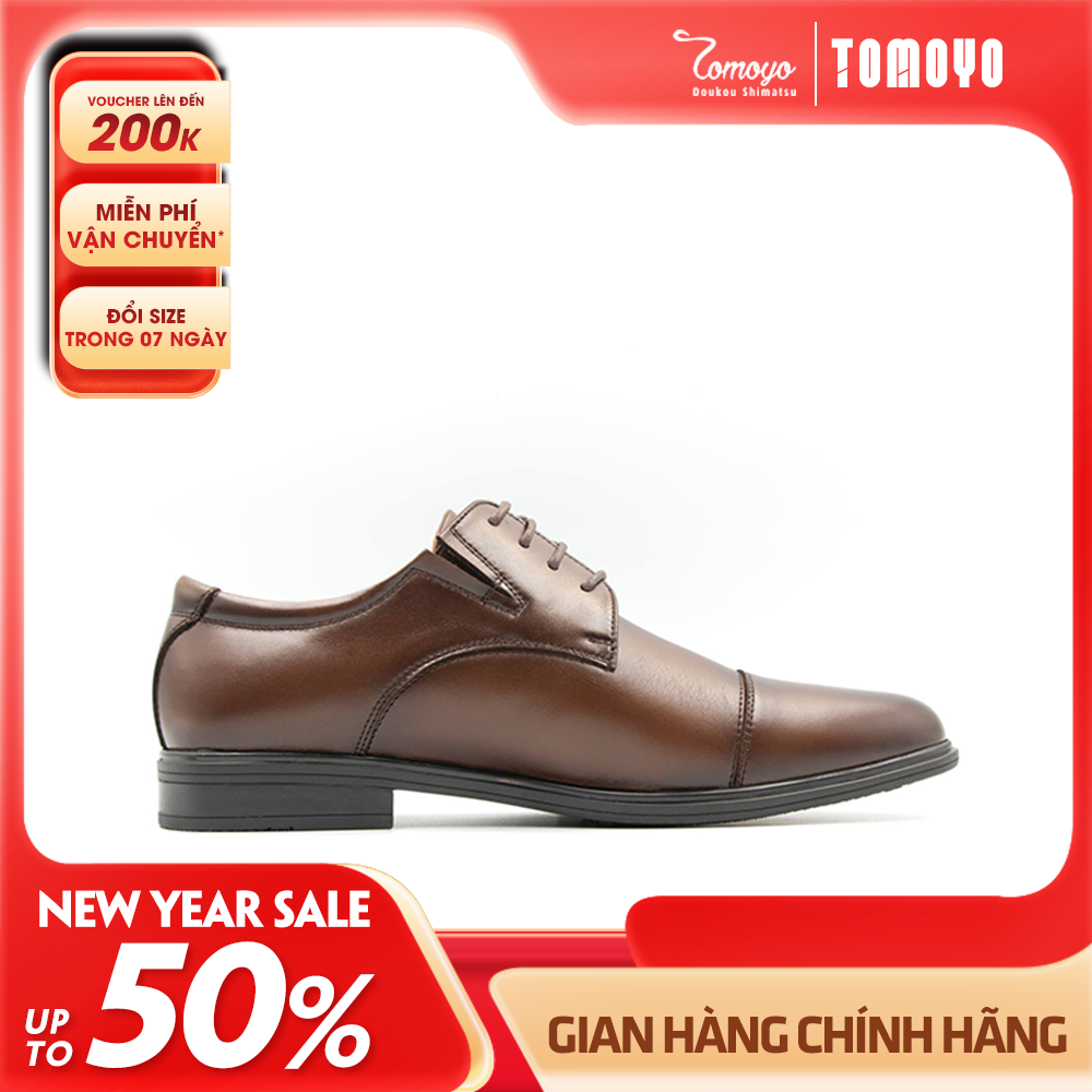 Giày Tây Nam Công Sở Oxford Tomoyo Da Bò Nhập Khẩu Cao Cấp TMN22502