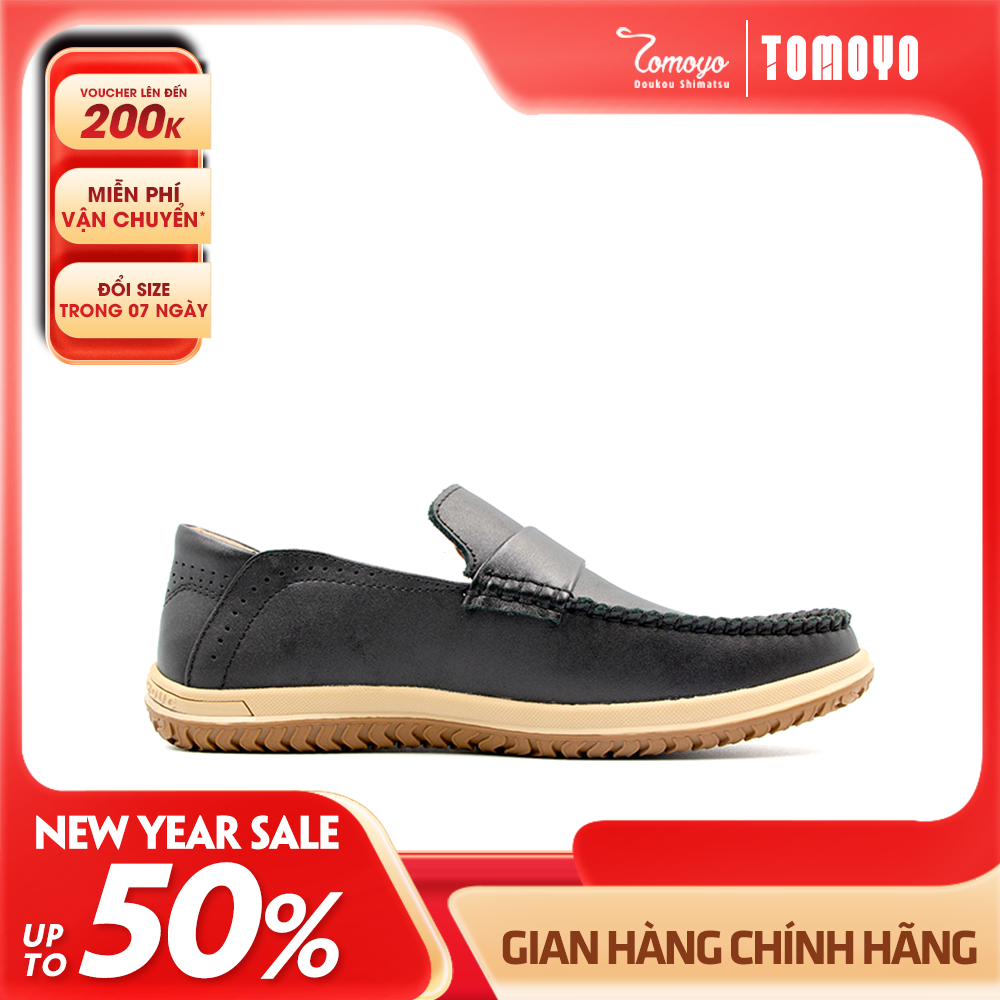 Giày Lười Nam Da Bò Thật Tomoyo TMN23001
