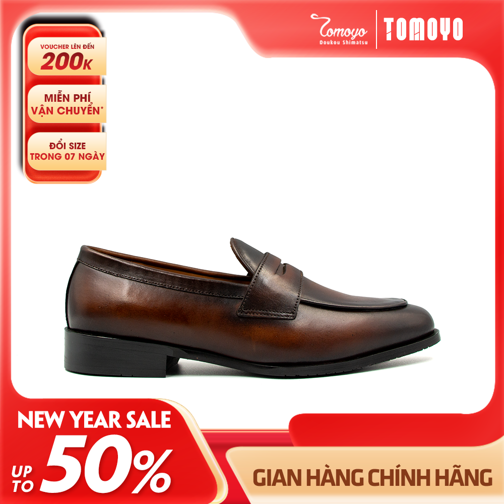 Giày Da Patina Nam Cao Cấp Không Dây Tomoyo TMN24802