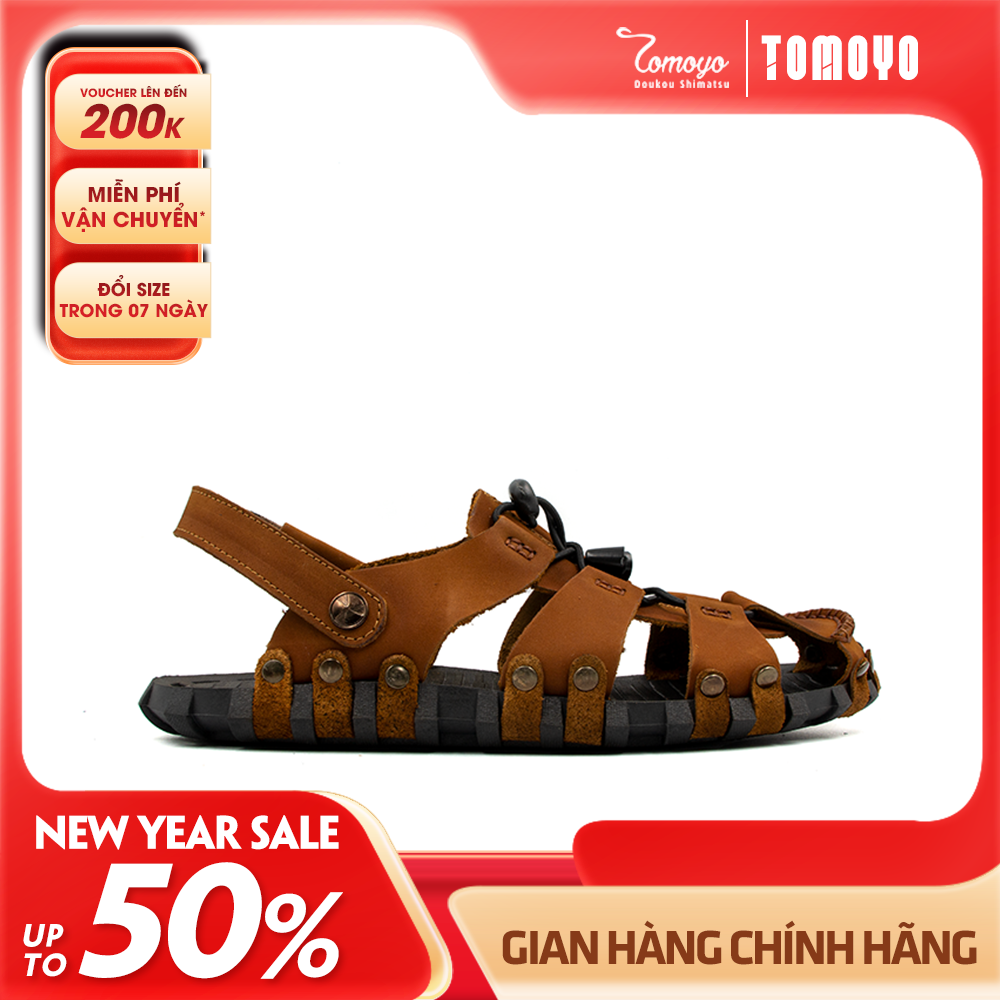 Sandal Rọ Nam Da Bò Thật Tomoyo TMS10103