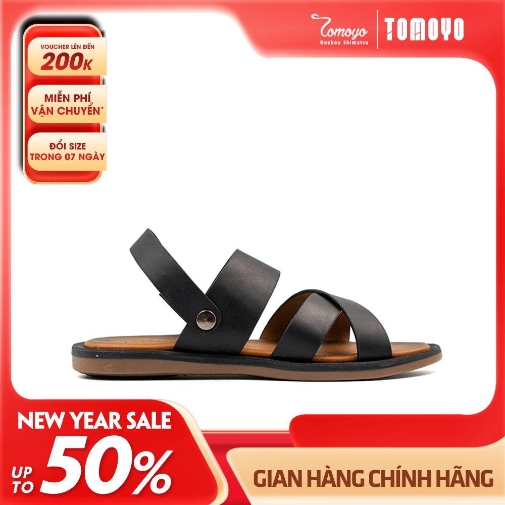 Dép Sandal Nam Da Bò Cao Cấp Tomoyo TMS10301