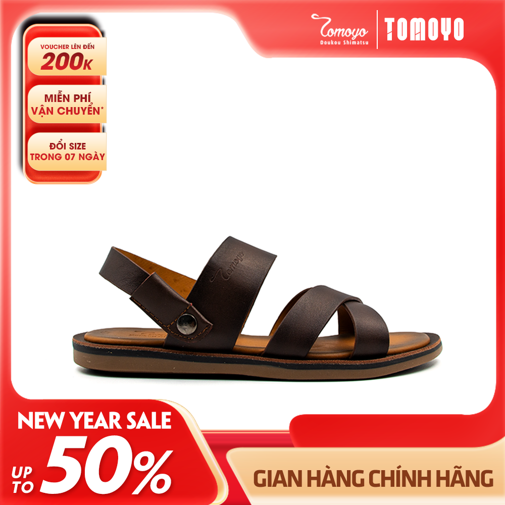 Dép Sandal Nam Da Bò Cao Cấp Tomoyo TMS10302