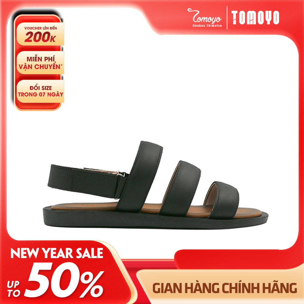 Dép Sandal Nam Da Bò Quai Ngang Cao Cấp Tomoyo TMS10501