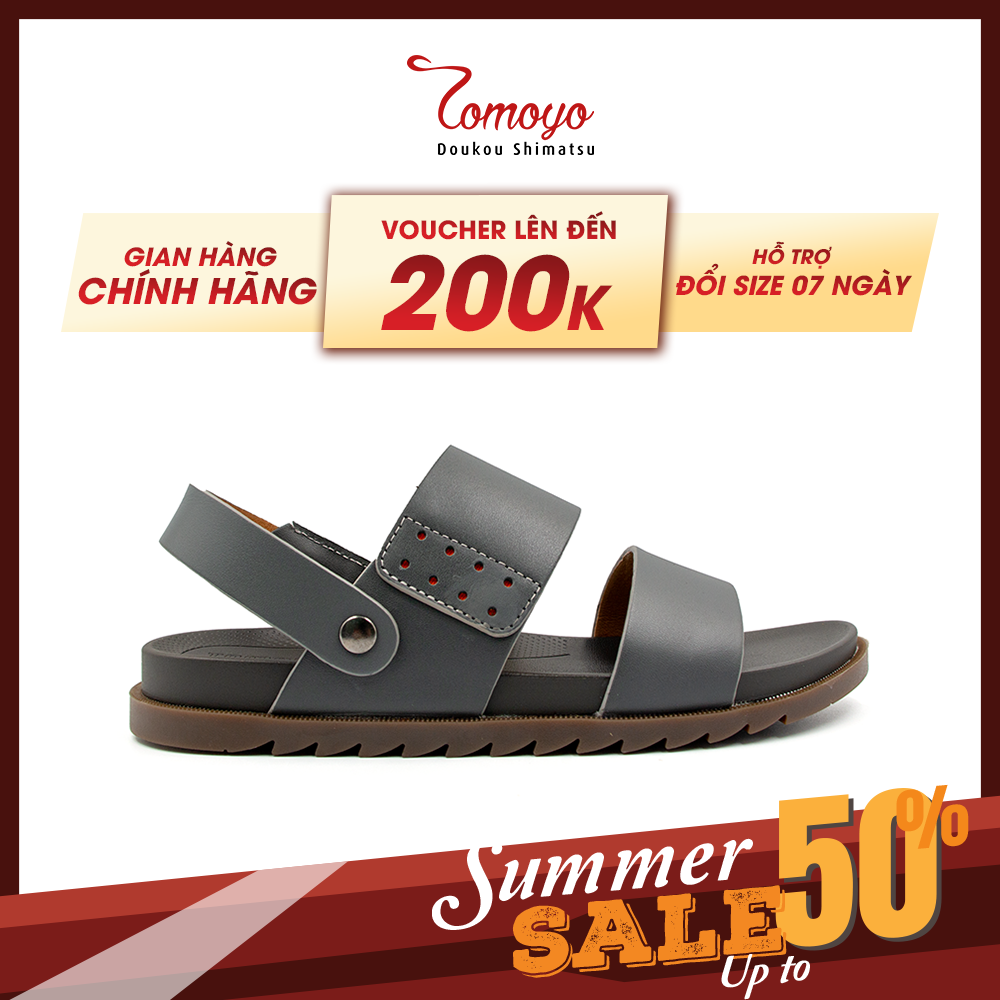 Sandal Tomoyo Da Bò Thật Đế Rãnh Chống Trượt TMS30200