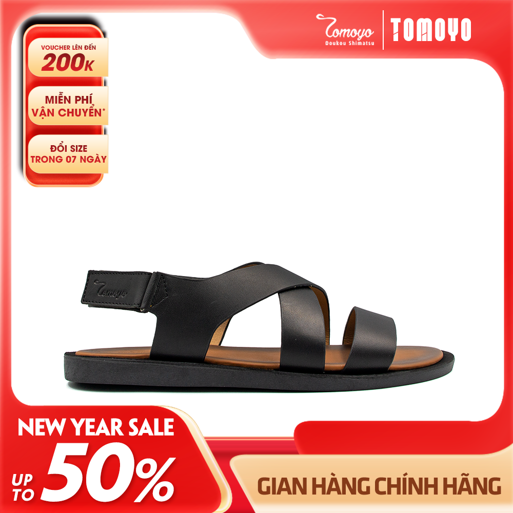 Dép Sandal Nam Da Bò Cao Cấp Tomoyo TMS80101