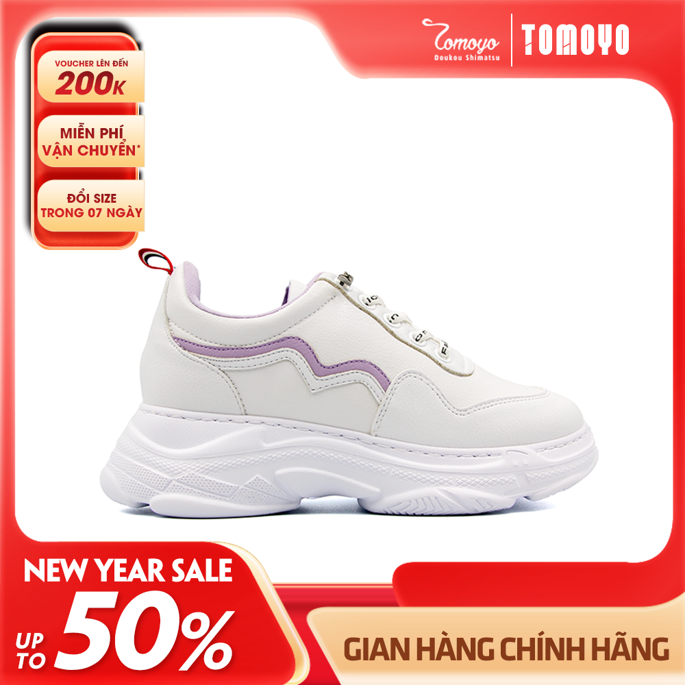 Giày Sneaker Đế Cao 7cm Da Microfiber Siêu Nhẹ Tomoyo TMW31407