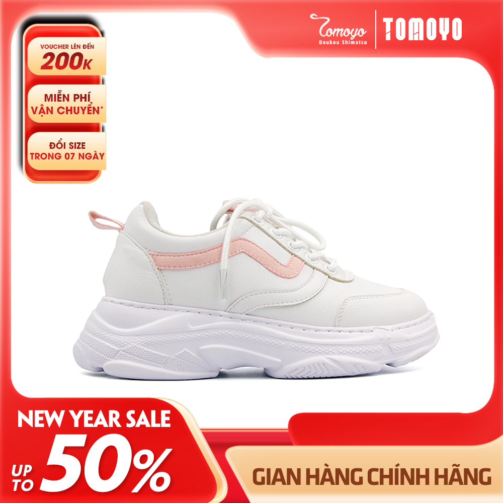 Giày Sneaker Nữ Đế Cao 7cm Da Microfiber Siêu Nhẹ Tomoyo TMW31608