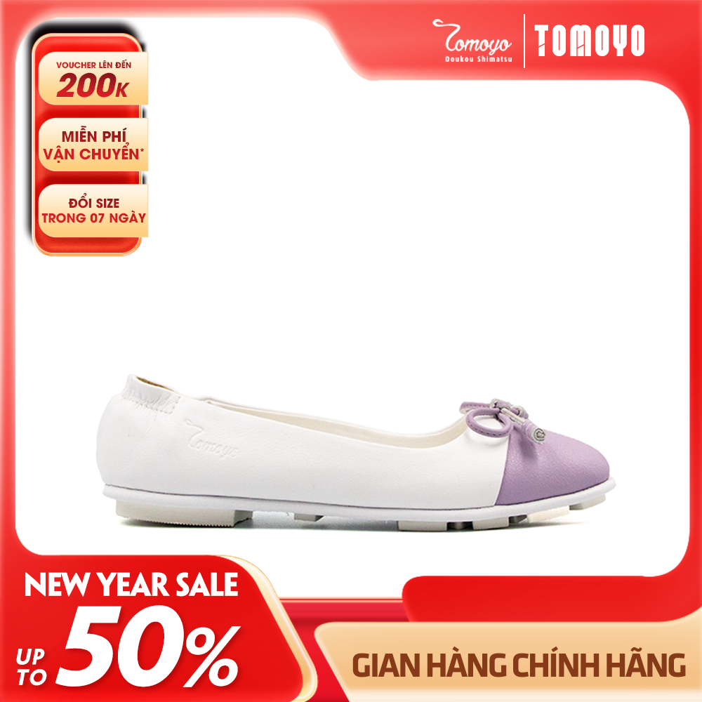 Giày Búp Bê Phối Nơ Da Micro Siêu Nhẹ TMW32305