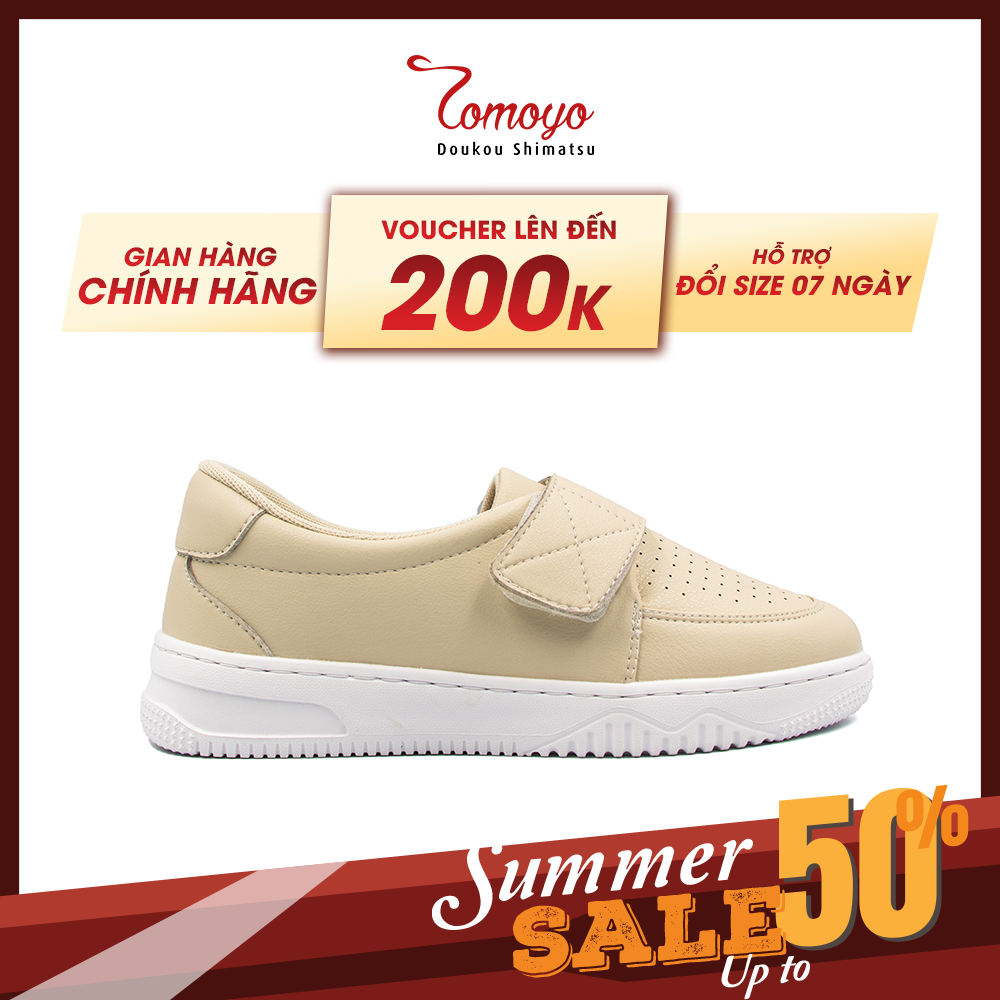 Giày Sneaker Nữ TOMOYO Da Microfiber Quai Dán TMW32809