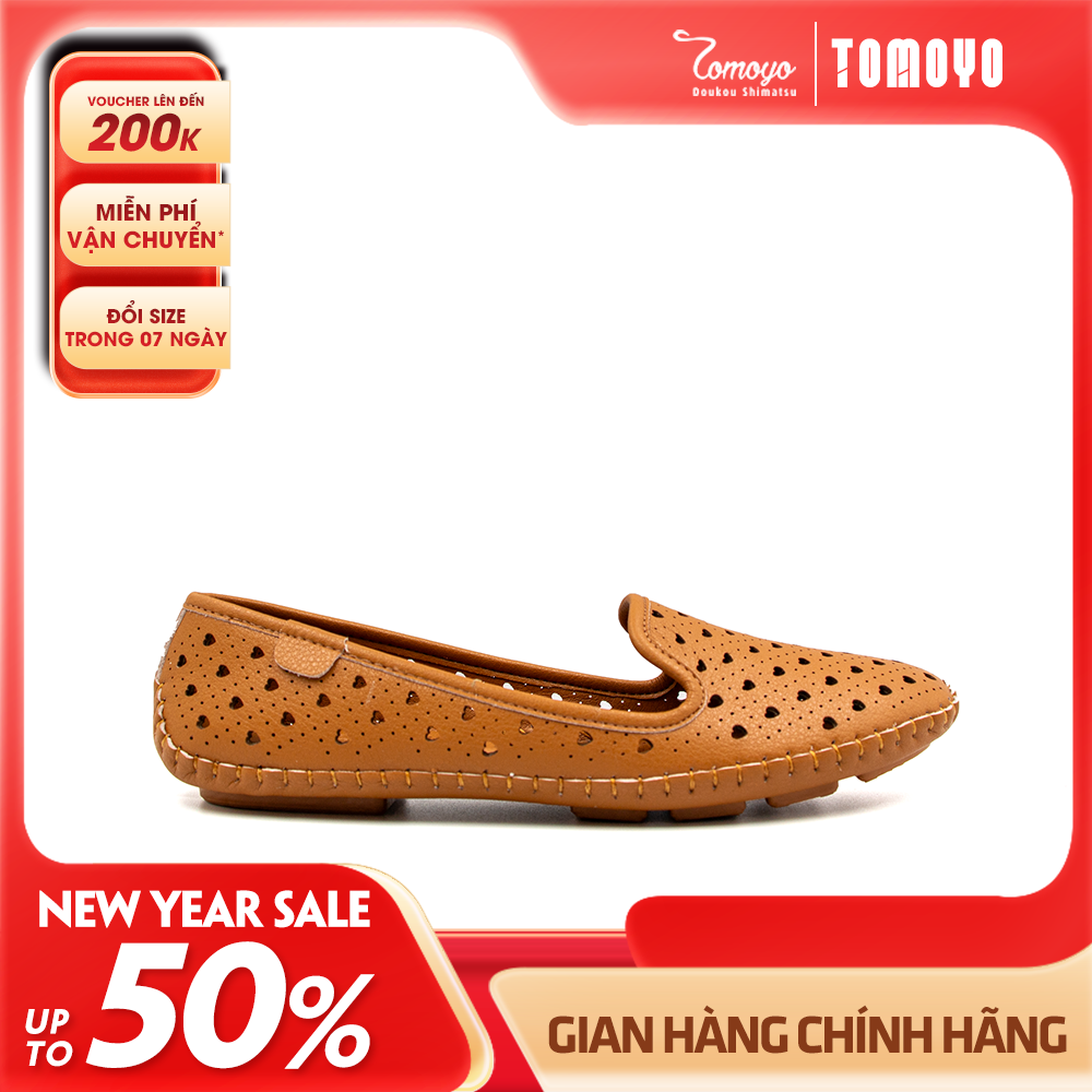 Giày Nữ Búp Bê Da MicroFiber Hoạ Tiết Trái Tim Tomoyo TMW32902