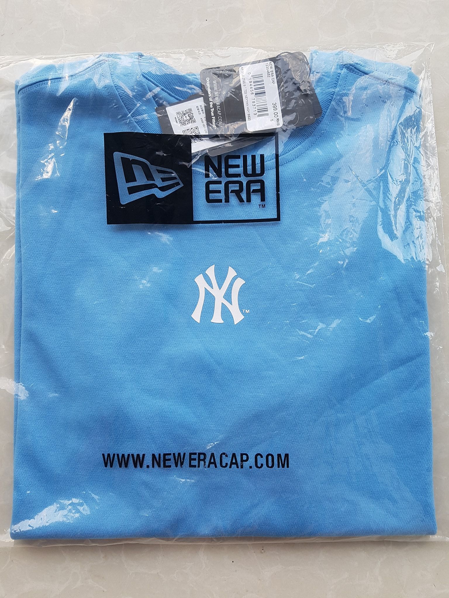 0361 - HÀNG CHÍNH HÃNG - ÁO THUN NEW ERA - New York Blue *BABY BLUE*