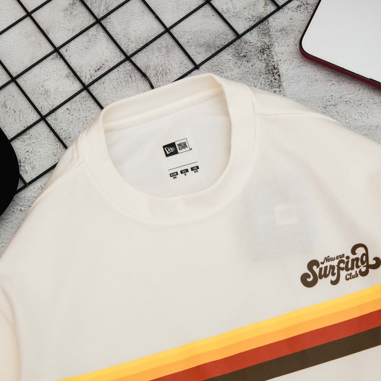  0003 - HÀNG CHÍNH HÃNG - ÁO THUN NEW ERA - SURFING CLUB *CREAM WHITE* - 2021** 