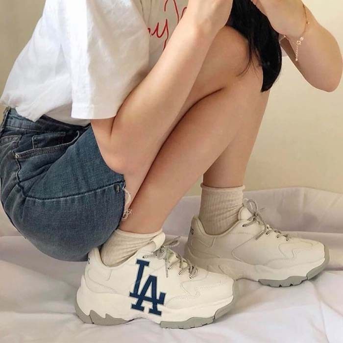  0035 - HÀNG CHÍNH HÃNG - GIÀY SNEAKER MLB BIG BALL CHUNKY LA DODGER  - *TRẮNG LOGO XANH* - 2021** - Code: 32SHC1011 07W 