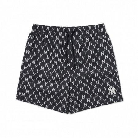 0921 - HÀNG CHÍNH HÃNG - Quần Short MLB Monogram Front Print Setup Shorts New York Yankees - *BLACK* - CODE:3ASMM0123-50BKS