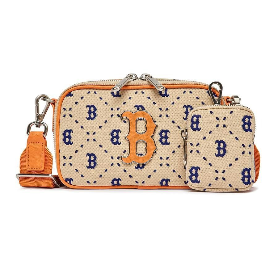 1238 - HÀNG CHÍNH HÃNG - Túi Đeo Chéo MLB Dia Monogram Jacquard Mini Boston Red Sox - Kem - CODE : 3ACRS013N-43SAL