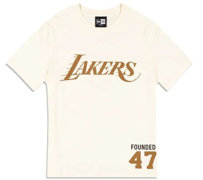  1703 - HÀNG CHÍNH HÃNG - ÁO THUN NEW ERA LAKERS - BEIGE/KEM - CODE: 13003261 