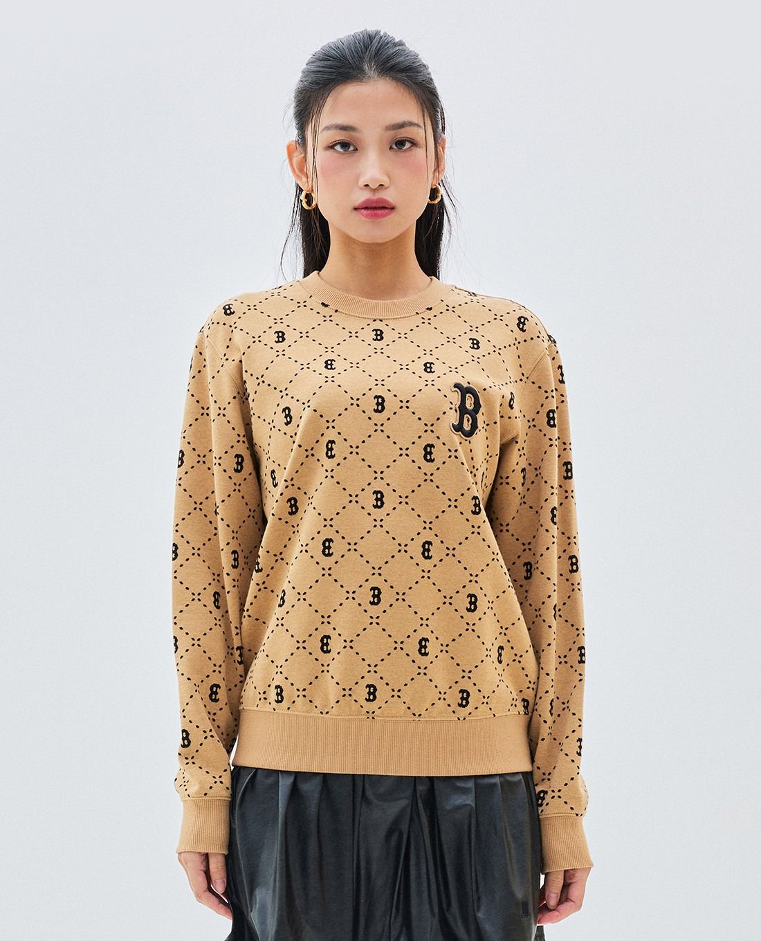 1651 - HÀNG CHÍNH HÃNG - ÁO SWEATER MLB DIA MONOGRAM BOSTON