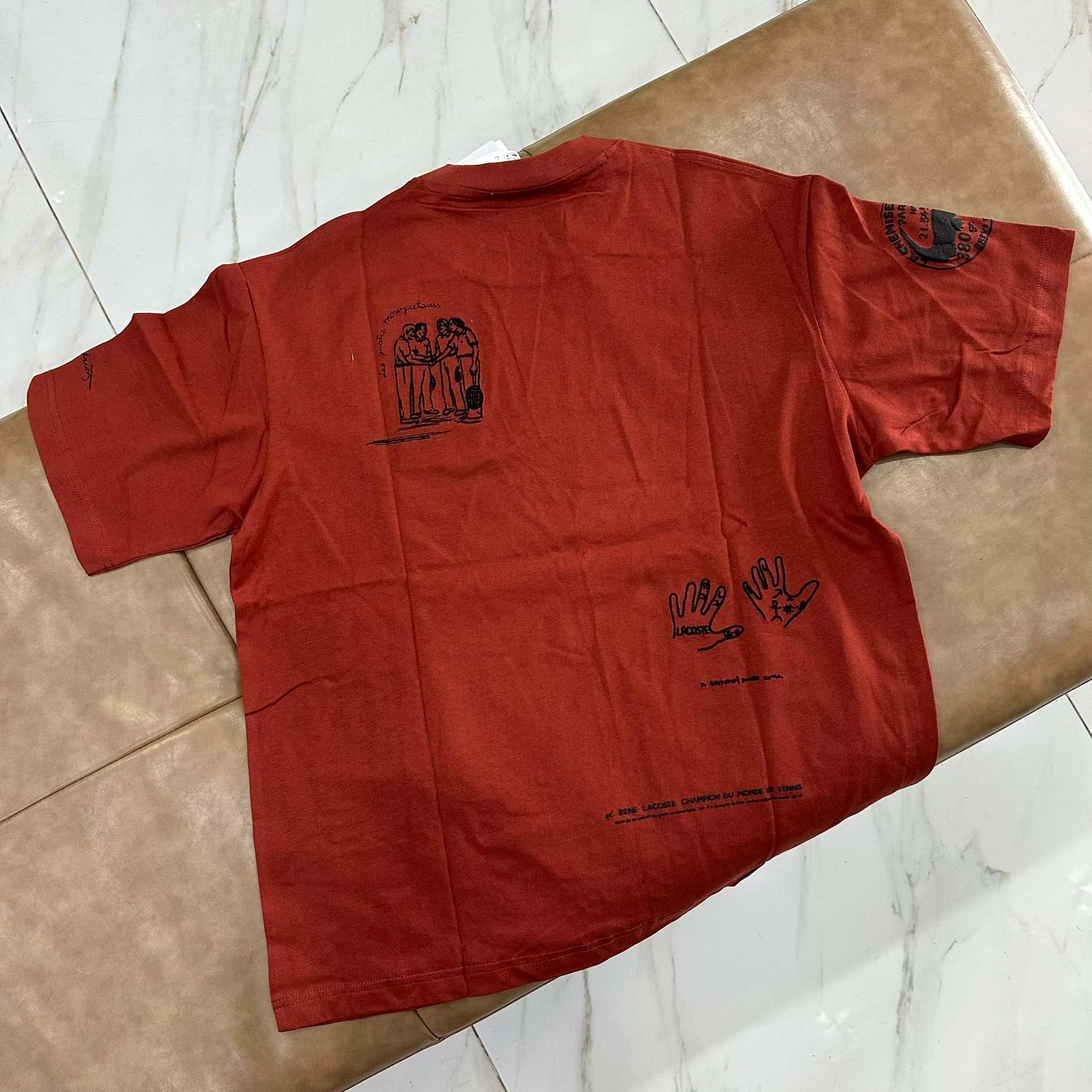 2706 - HÀNG CHÍNH HÃNG - ÁO THUN LACOSTE - LOGO THÊU - NÂU CHỮ ĐEN - CODE: TH1432 10 SHI