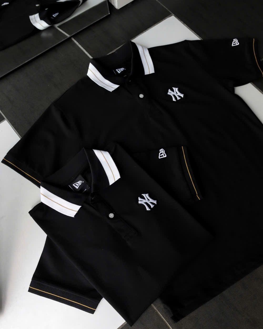 2711 - HÀNG CHÍNH HÃNG - ÁO THUN POLO NEW ERA - NY CỔ ĐEN - ĐEN - CODE: 14852234