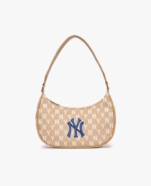 0399 - HÀNG CHÍNH HÃNG - TÚI MLB MONOGRAM HOBO BAG NEW YORK - NÂU - CODE: 32BG33111-50B