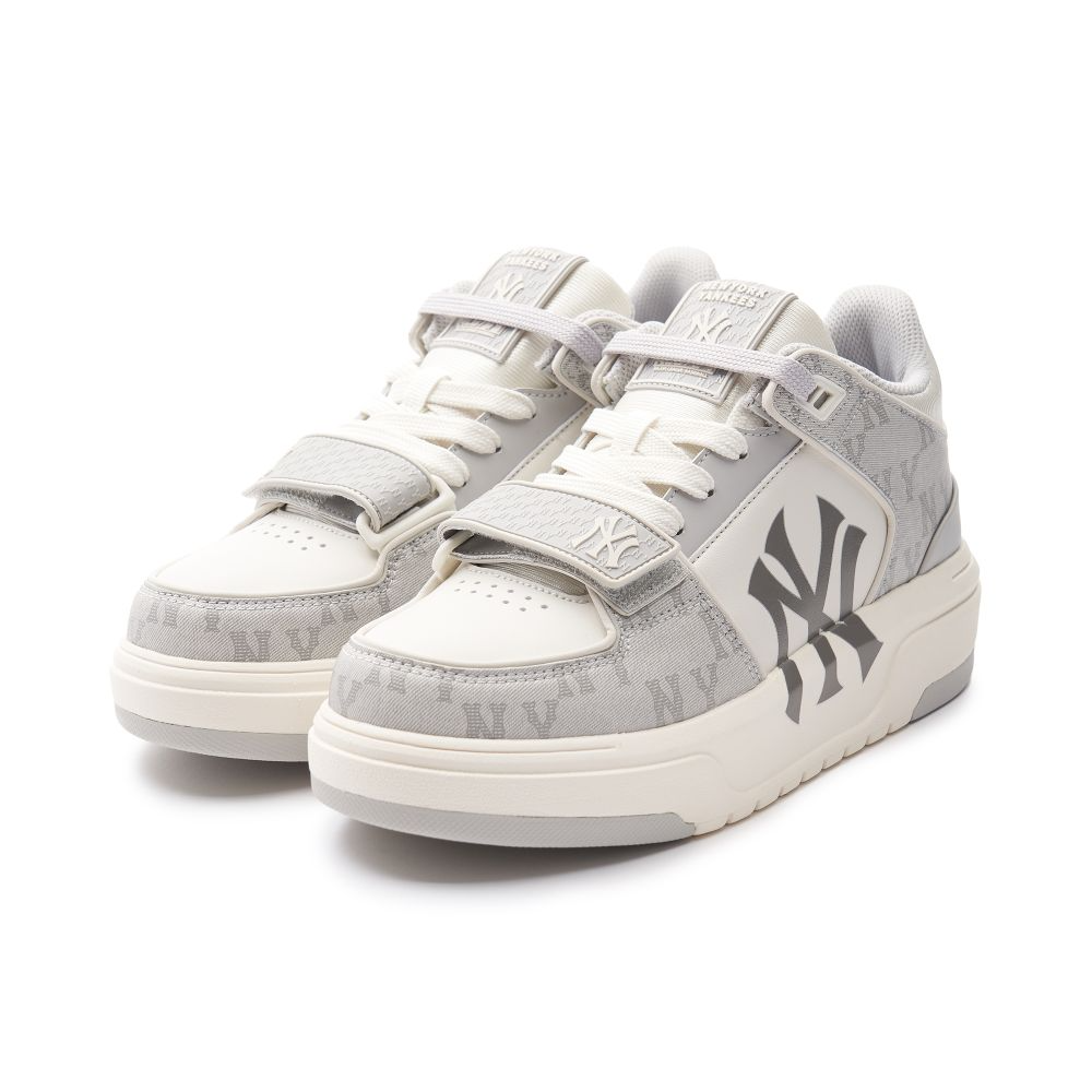 1525 - HÀNG CHÍNH HÃNG - GIÀY MLB CHUNKY LINER MID MONOGRAM NY YANKEES - XÁM DENIM - CODE: 3ASXCDN3N50GRS