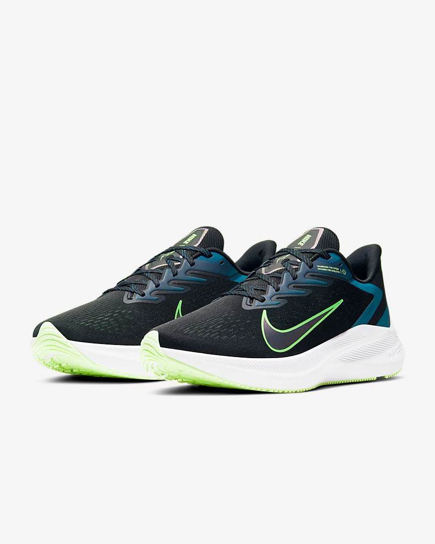  0073 - HÀNG CHÍNH HÃNG - GIÀY NIKE AIR ZOOM WINFLO 7 - *Đen / Xanh Valerian / Xanh hơi* - 2021** - Code: CJ0291-004 