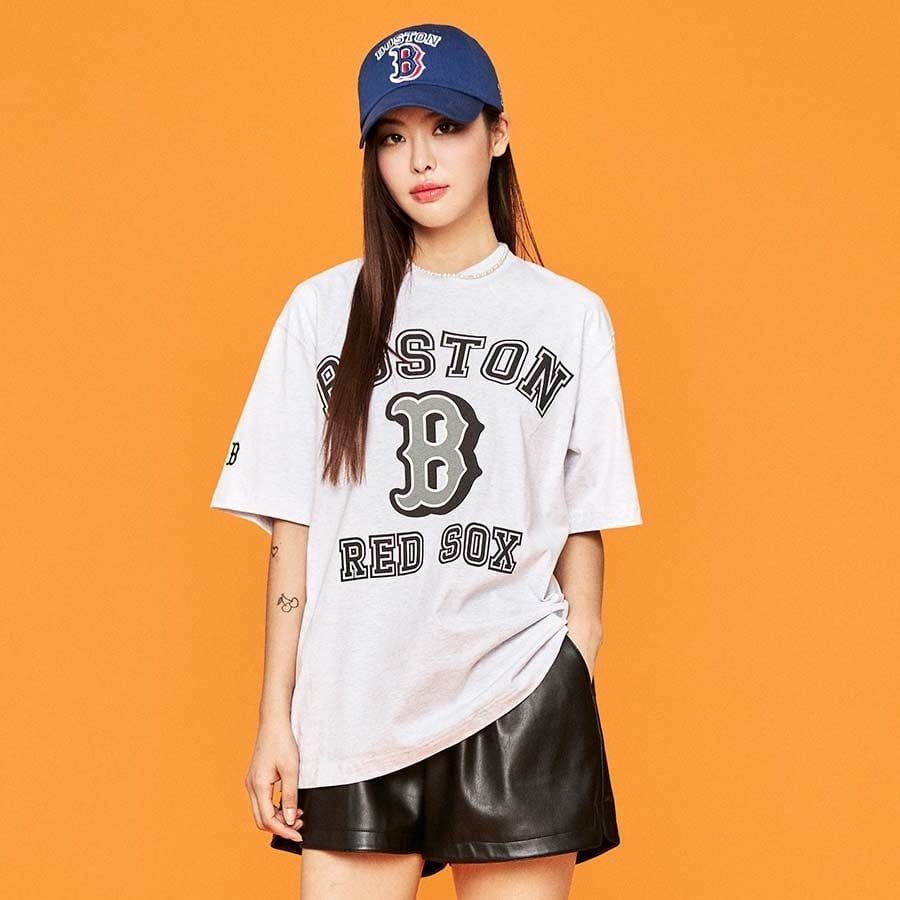 1298 - HÀNG CHÍNH HÃNG - ÁO THUN MLB - BOSTON RED SOX - XÁM - CODE: 3ATSV0233-43MGL
