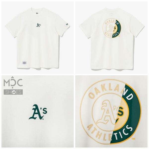 0601 - HÀNG CHÍNH HÃNG - ÁO THUN NEW ERA - A GREEN (Nửa Logo) - *TRẮNG* - Code: 13086580