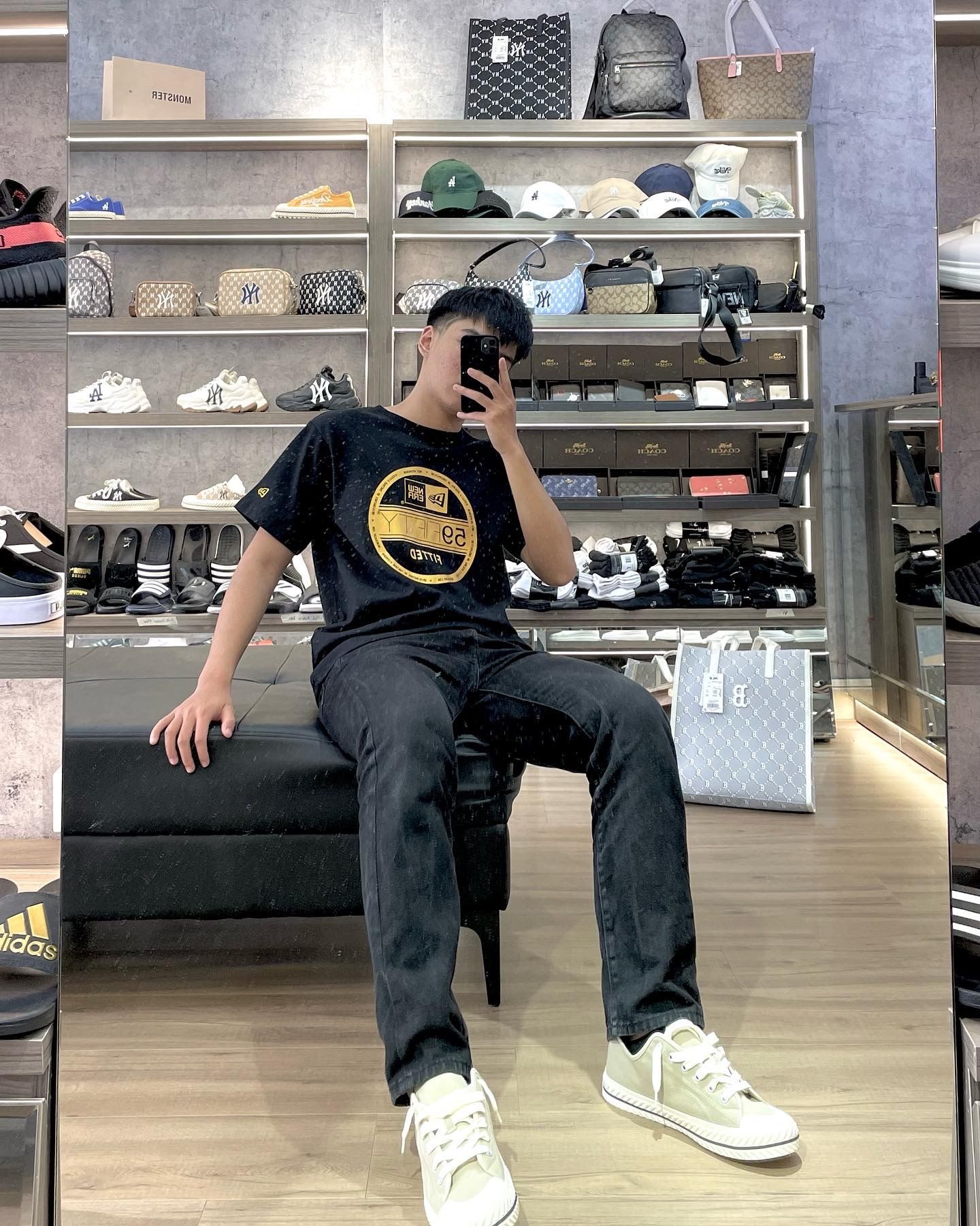 0748 - HÀNG CHÍNH HÃNG - ÁO THUN NEW ERA - 59 FIFTY - FITTED ĐEN - *BLACK* - Code: A12211-471