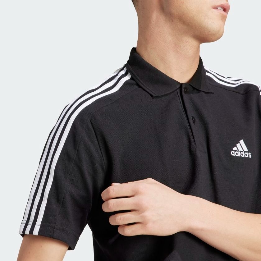 2566 - HÀNG CHÍNH HÃNG - ÁO ADIDAS POLO 2 SỌC LOGO NHỎ ĐEN - * BLACK * CODE : IC9310
