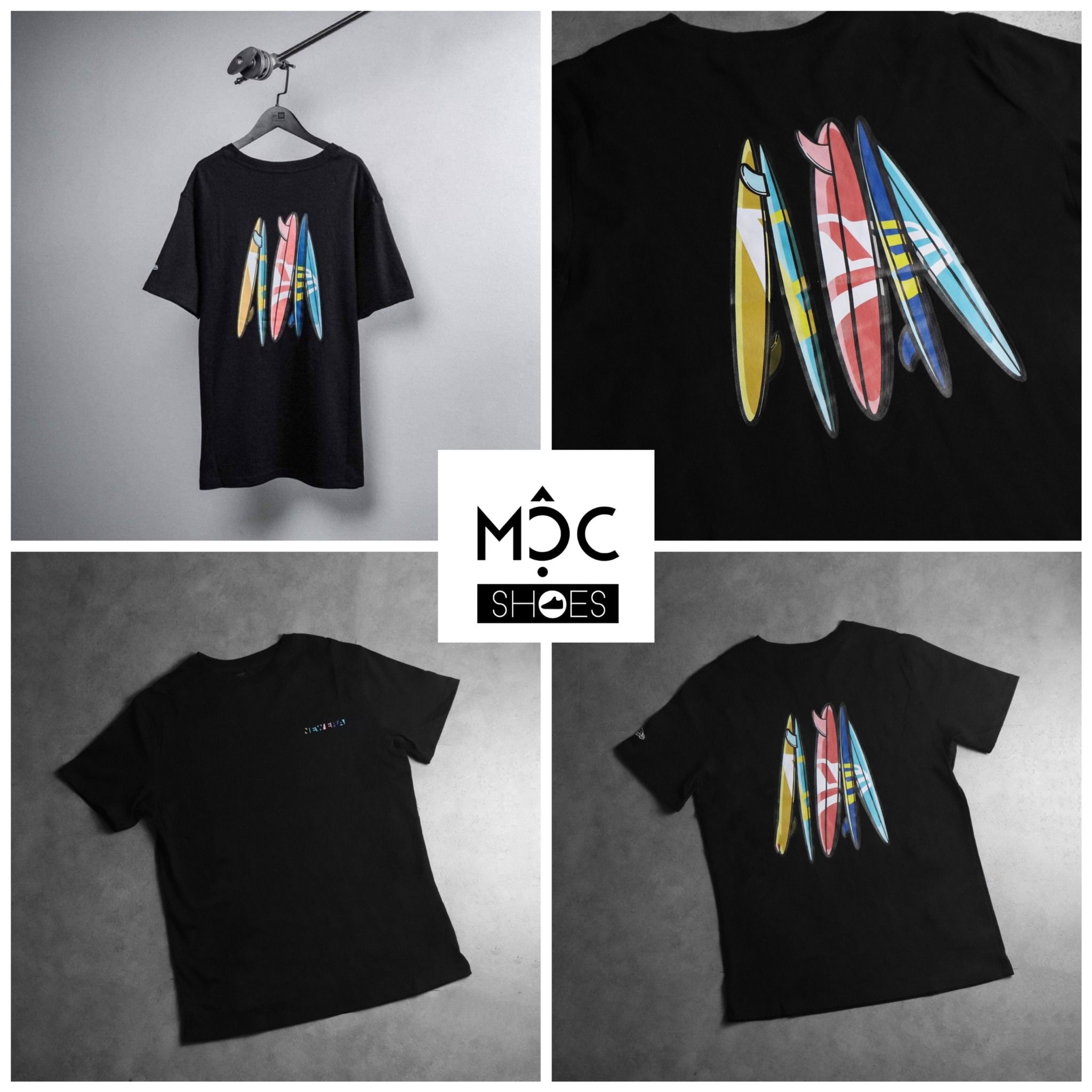 0725 - HÀNG CHÍNH HÃNG - ÁO THUN NEW ERA - MULTICOLOR ( ÁO VÁN ) ĐEN - *BLACK* - Code: 12715286