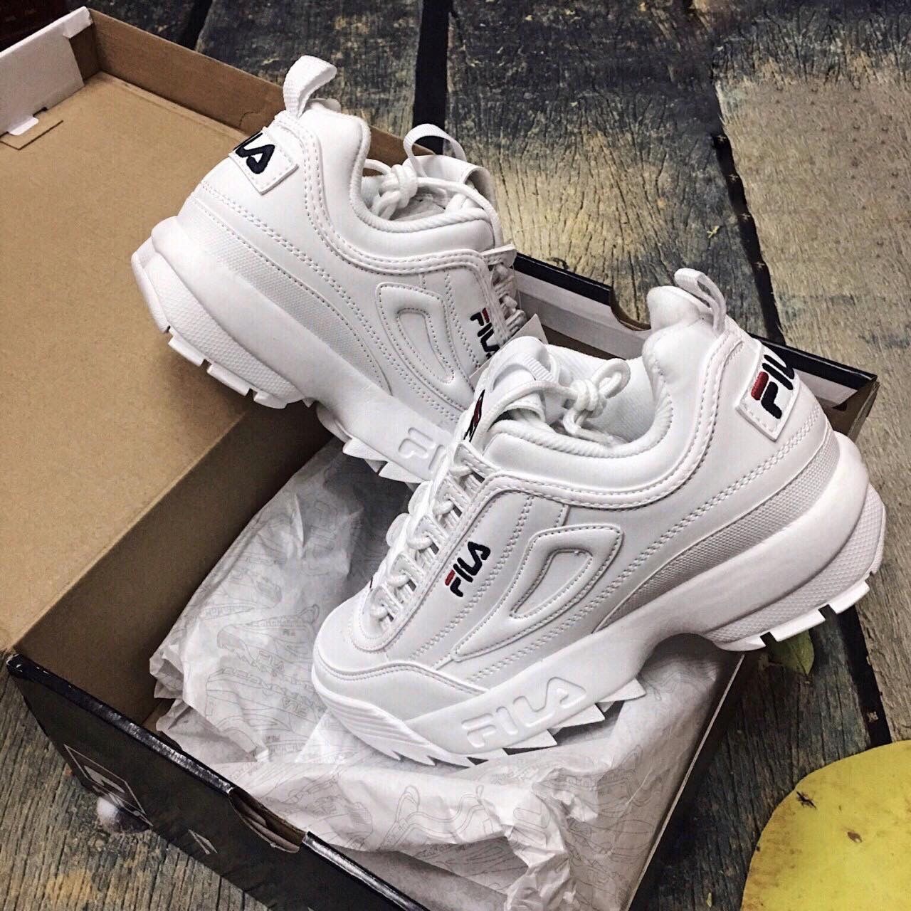0137 - HÀNG CHÍNH HÃNG - GIÀY FILA DISRUPTOR 2 CÁ MẬP - *WHITE* - 2021** - Code: FS1HTA1071X-26