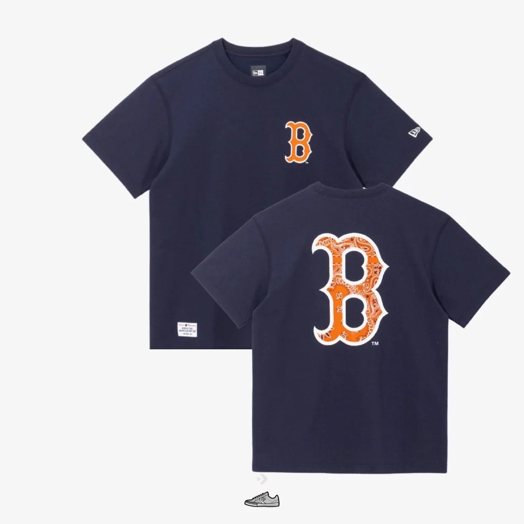 0724 - HÀNG CHÍNH HÃNG - ÁO THUN NEW ERA - LOGO CHỮ B CAM XANH ĐẬM - *NAVY* - Code: 12715361