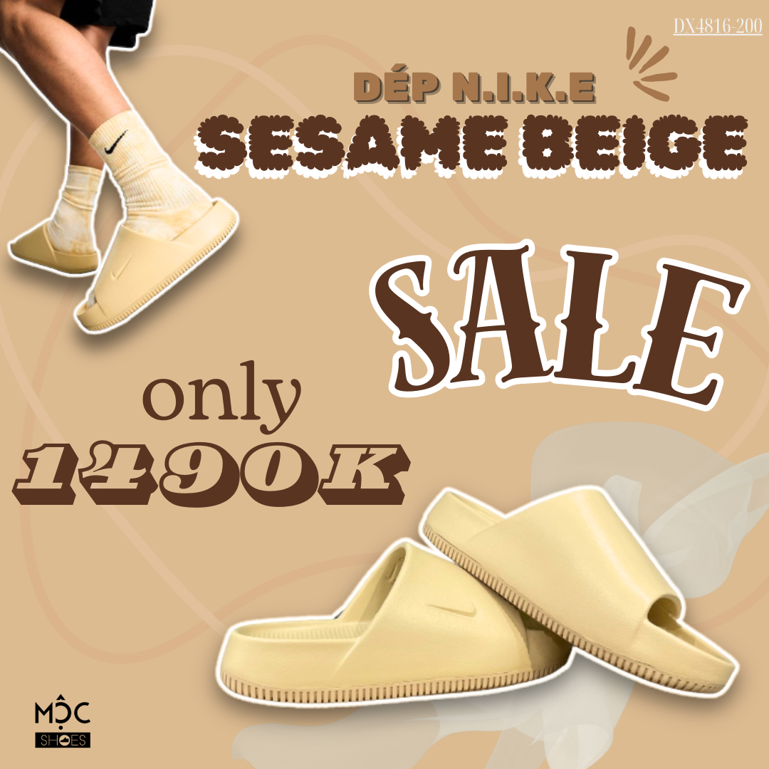 1358 - HÀNG CHÍNH HÃNG - DÉP NIKE CALM SLIDE *SEASAME* - CODE: DX4816-200