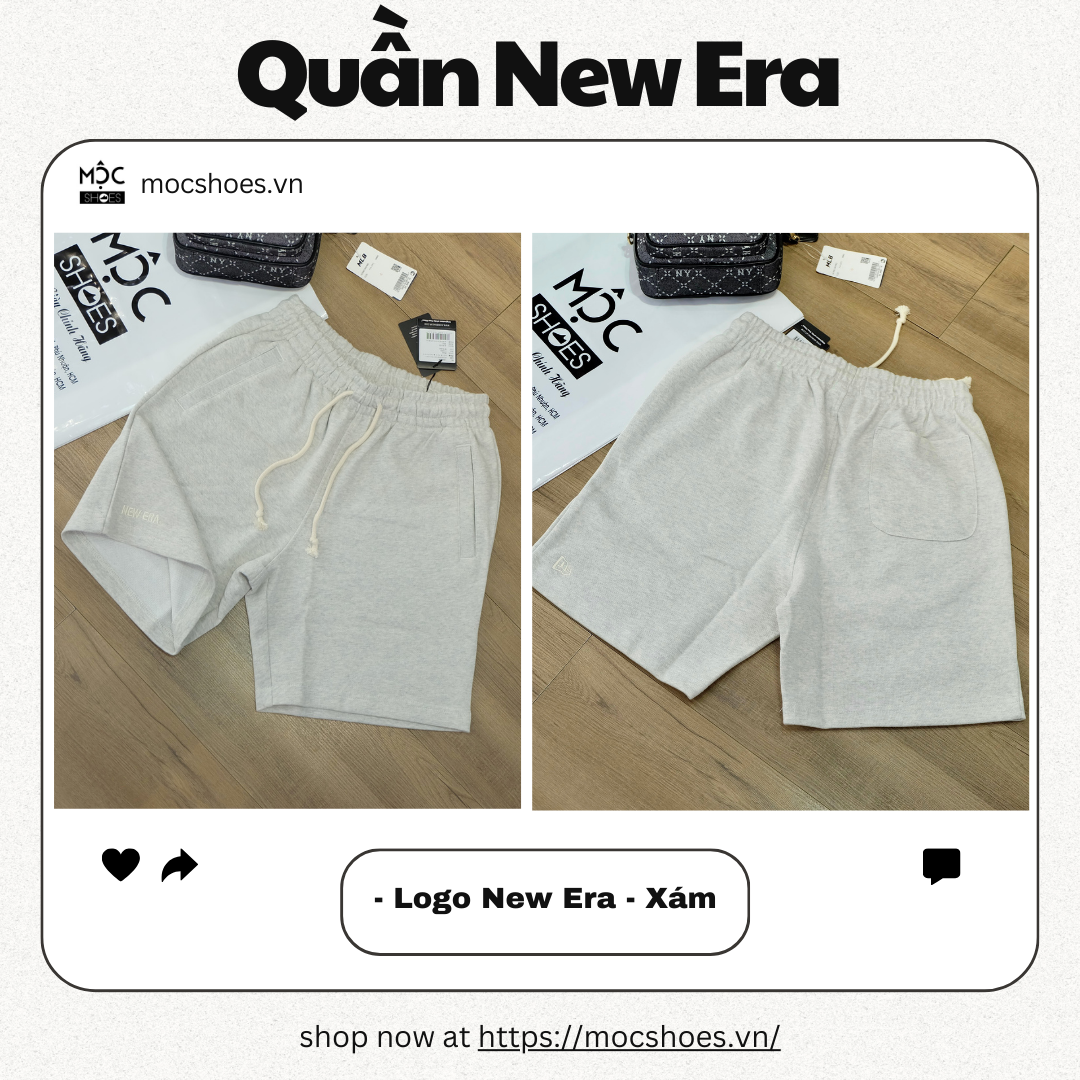 2369 - HÀNG CHÍNH HÃNG - QUẦN NEW ERA SHORT - CHỮ NE - XÁM - CODE: 13546526