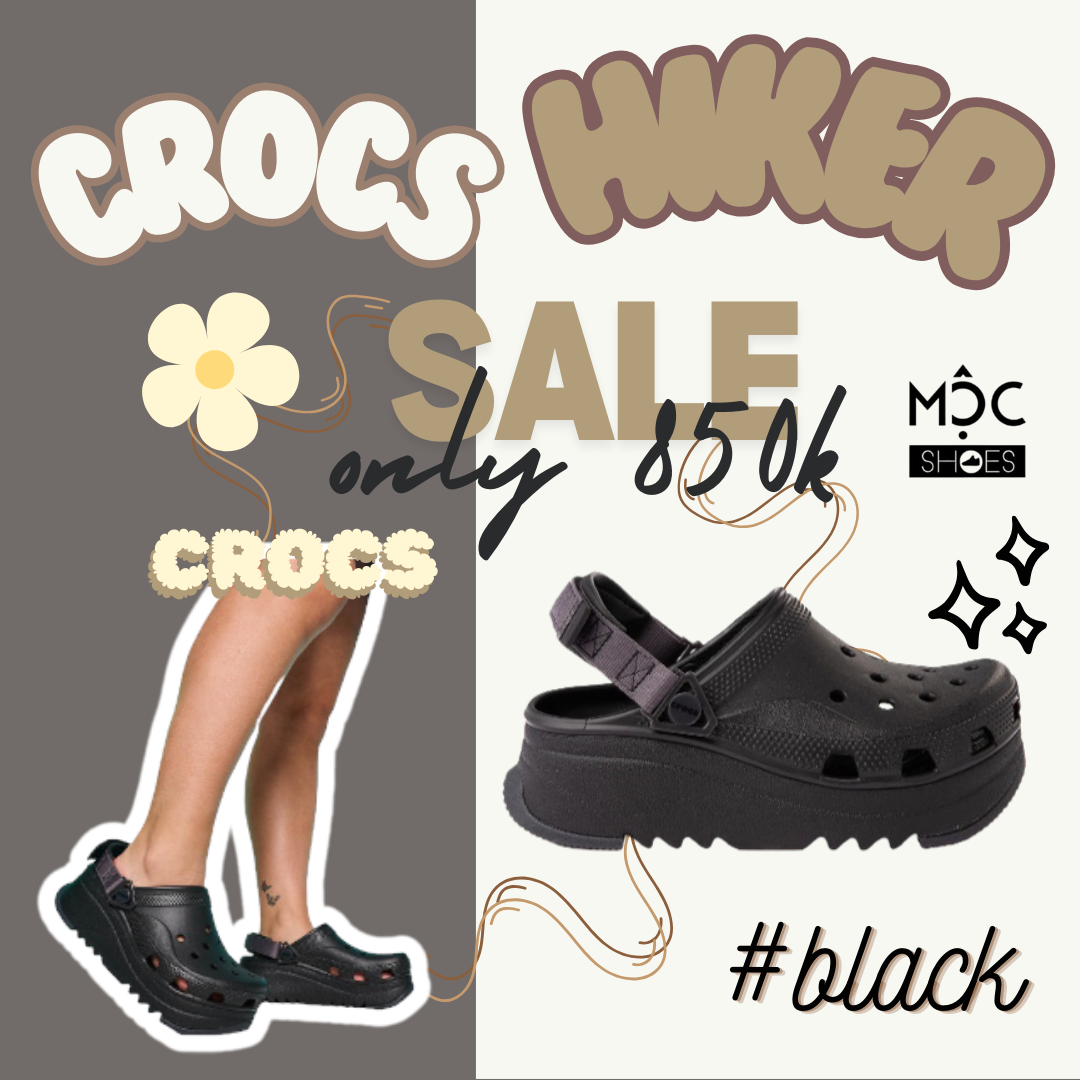 2105 - HÀNG CHÍNH HÃNG - GIÀY CLOG UNISEX CROCS HIKER 2.0 (ĐẾ GAI) CLASSIC - BLACK - CODE: 208365 - 001