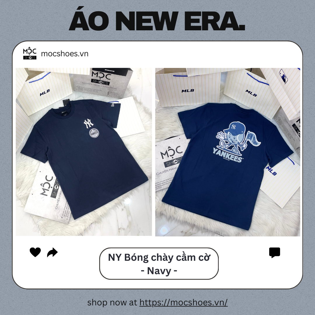 2394 - HÀNG CHÍNH HÃNG - ÁO THUN NEW ERA - NY BÓNG CHÀY CẦM CỜ - NAVY - CODE: 14326577