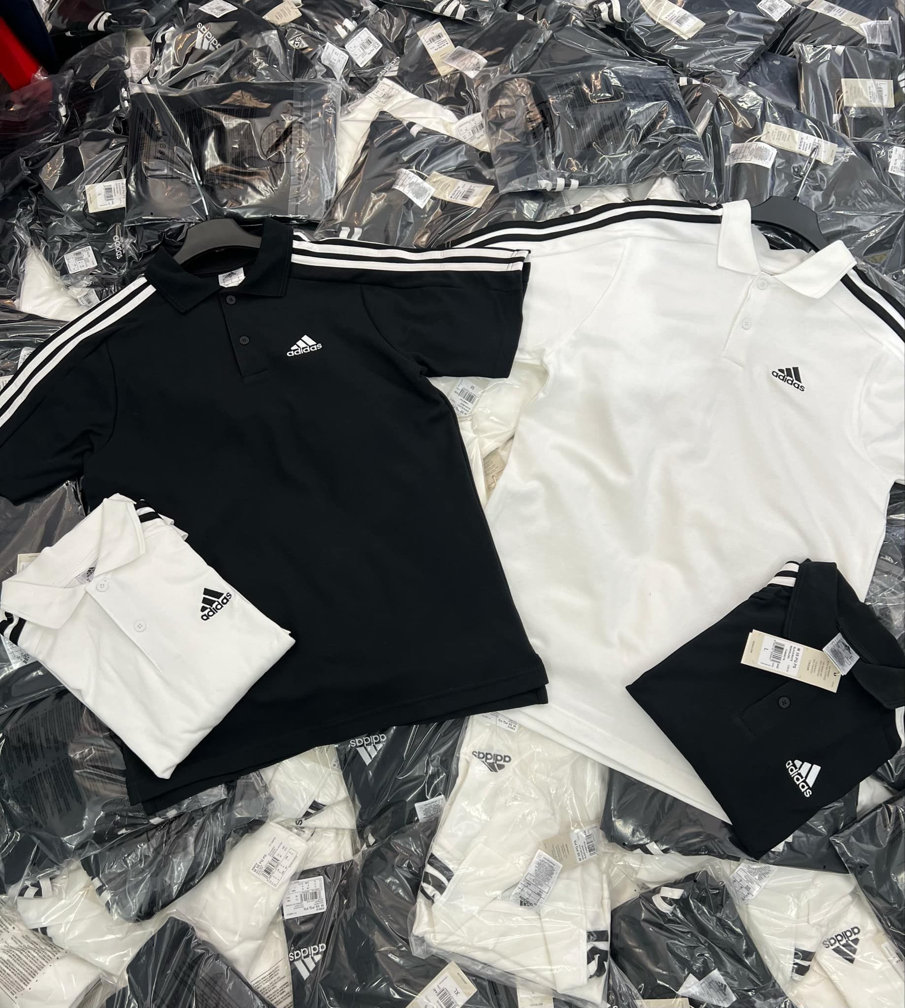2566 - HÀNG CHÍNH HÃNG - ÁO ADIDAS POLO 2 SỌC LOGO NHỎ ĐEN - * BLACK * CODE : IC9310