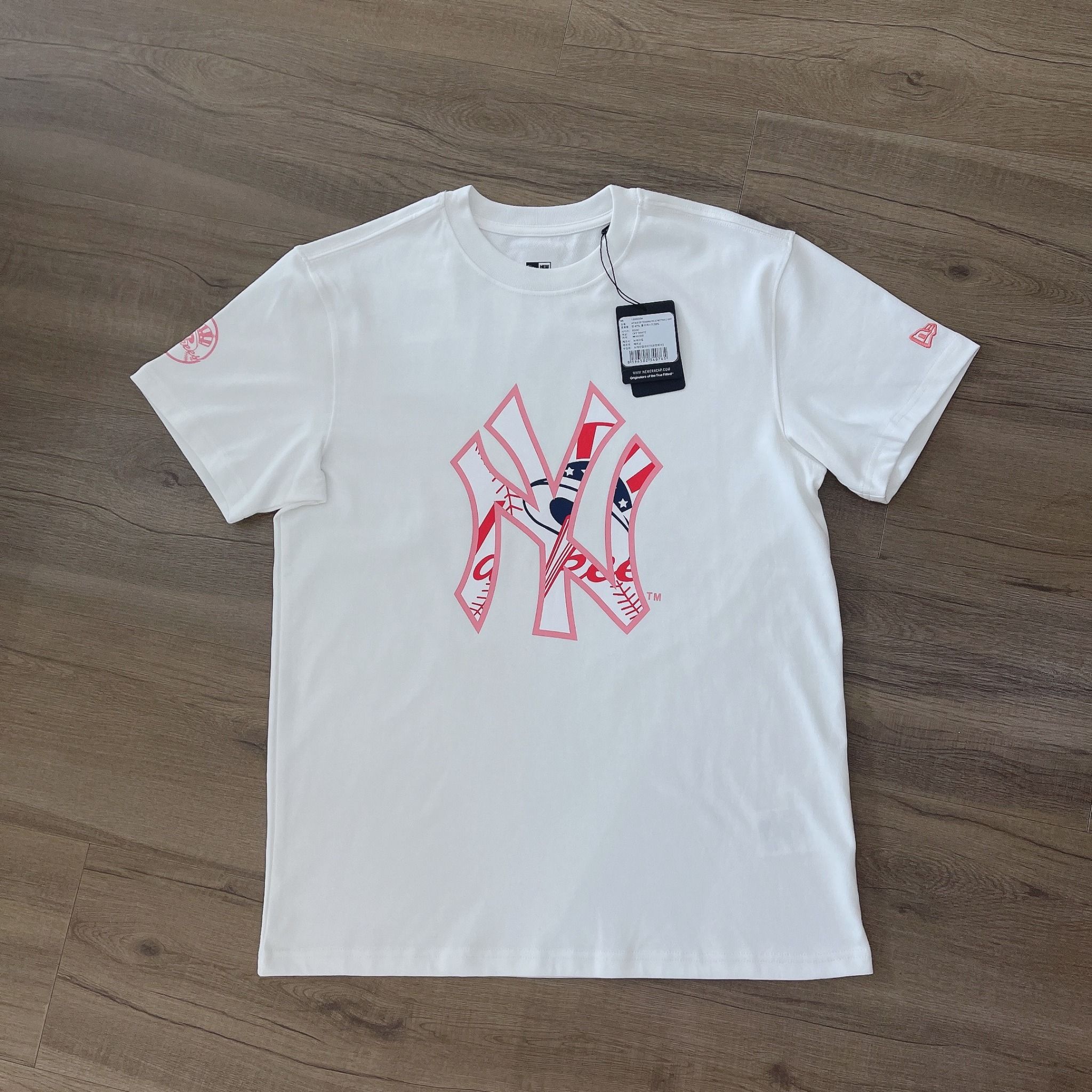0648 - HÀNG CHÍNH HÃNG - ÁO THUN NEW ERA - NEW YORK CỜ MỸ TRẮNG - *WHITE* - Code: 13086564