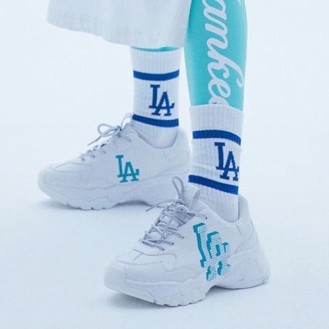 1266 - HÀNG CHÍNH HÃNG - GIÀY SNEAKER MLB BIG BALL CHUNKY - LA 3D BLOCK - *WHITE/MINT* - CODE: 32SHCD111-07I
