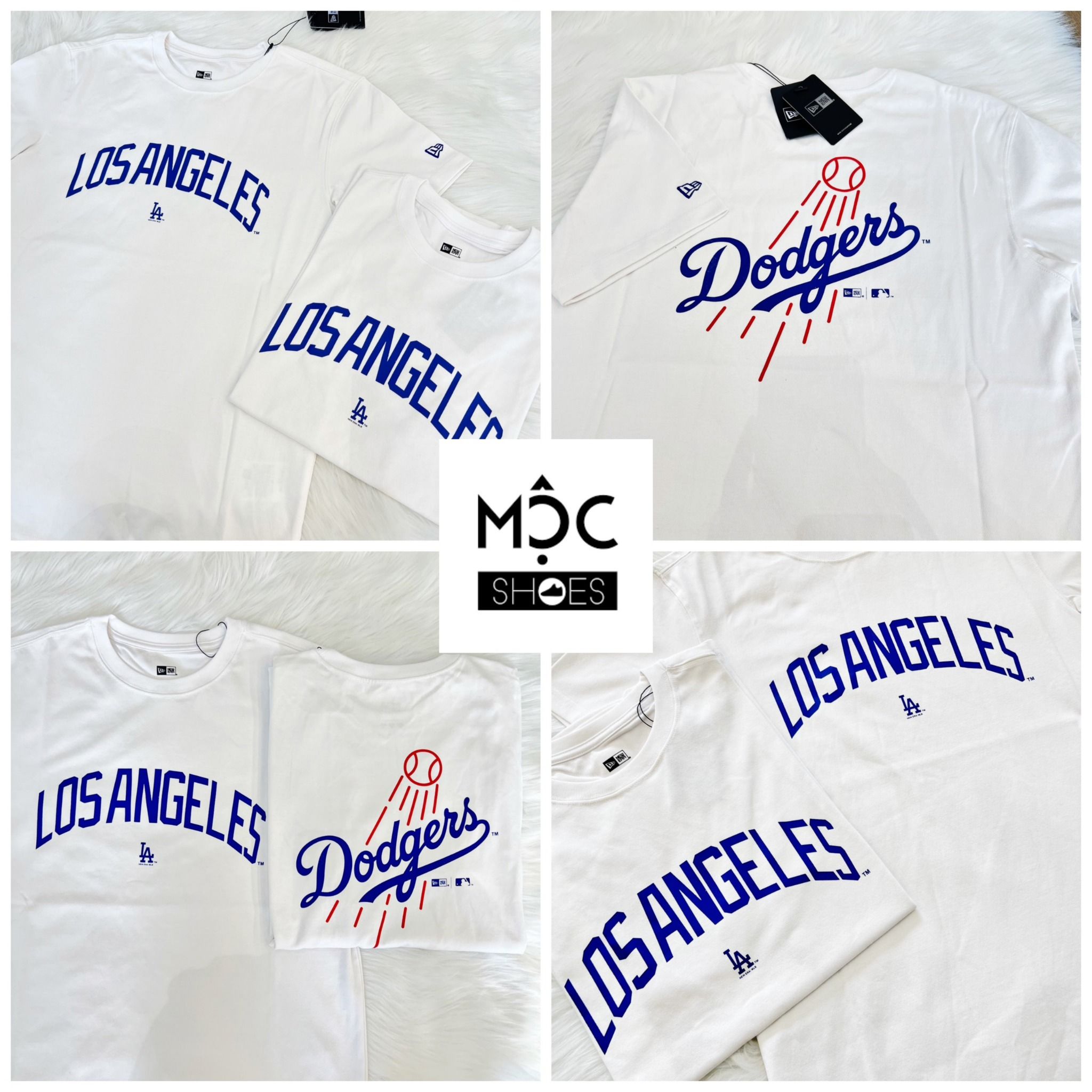 0854 - HÀNG CHÍNH HÃNG - ÁO THUN NEW ERA - LOGO LOS ANGELES TRẮNG - *WHITE* - Code: 13061699