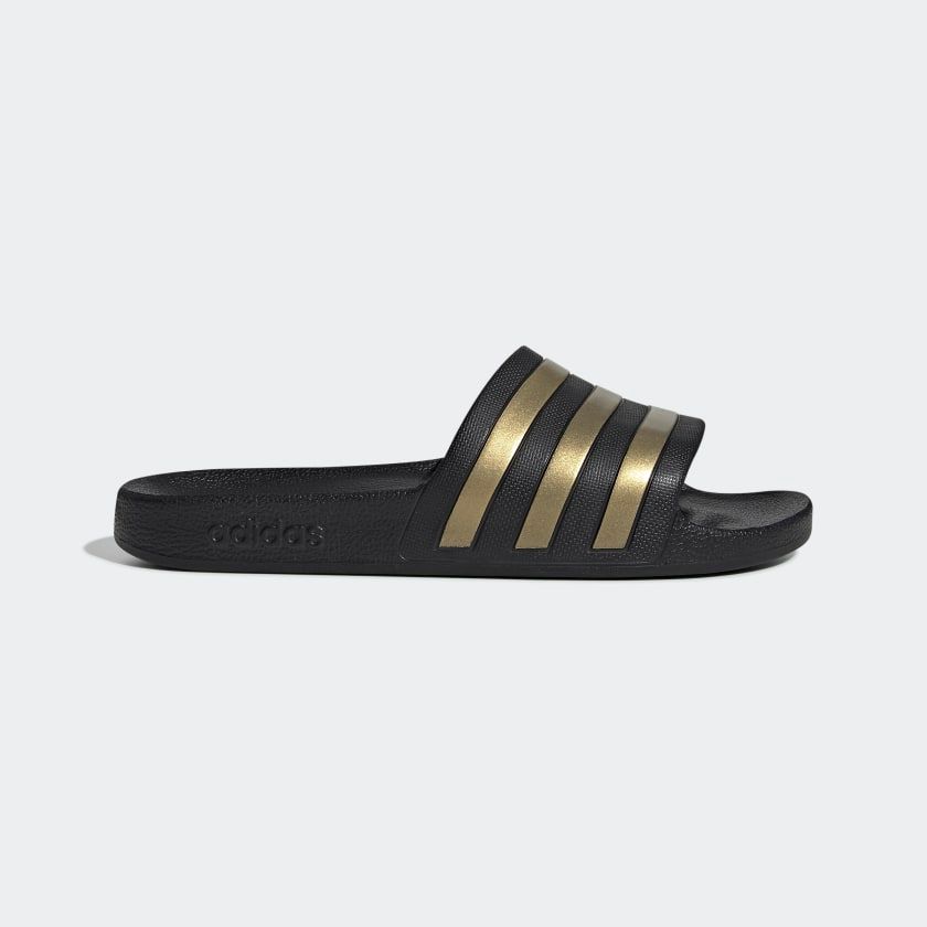  0115 - HÀNG CHÍNH HÃNG - DÉP ADILETTE AQUA SLIDE - ĐEN SỌC VÀNG - *BLACK/GOLD* - 2021** - Code: EG1758 