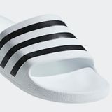  0120 - HÀNG CHÍNH HÃNG - DÉP ADILETTE AQUA SLIDE - TRẮNG SỌC ĐEN - *WHITE/BLACK LOGO* - 2021** - Code: F35539 