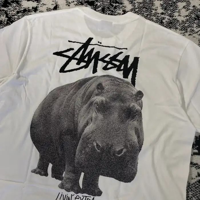 1143 - HÀNG CHÍNH HÃNG - ÁO THUN STUSSY - STUSSY BIG HIPPO - WHITE