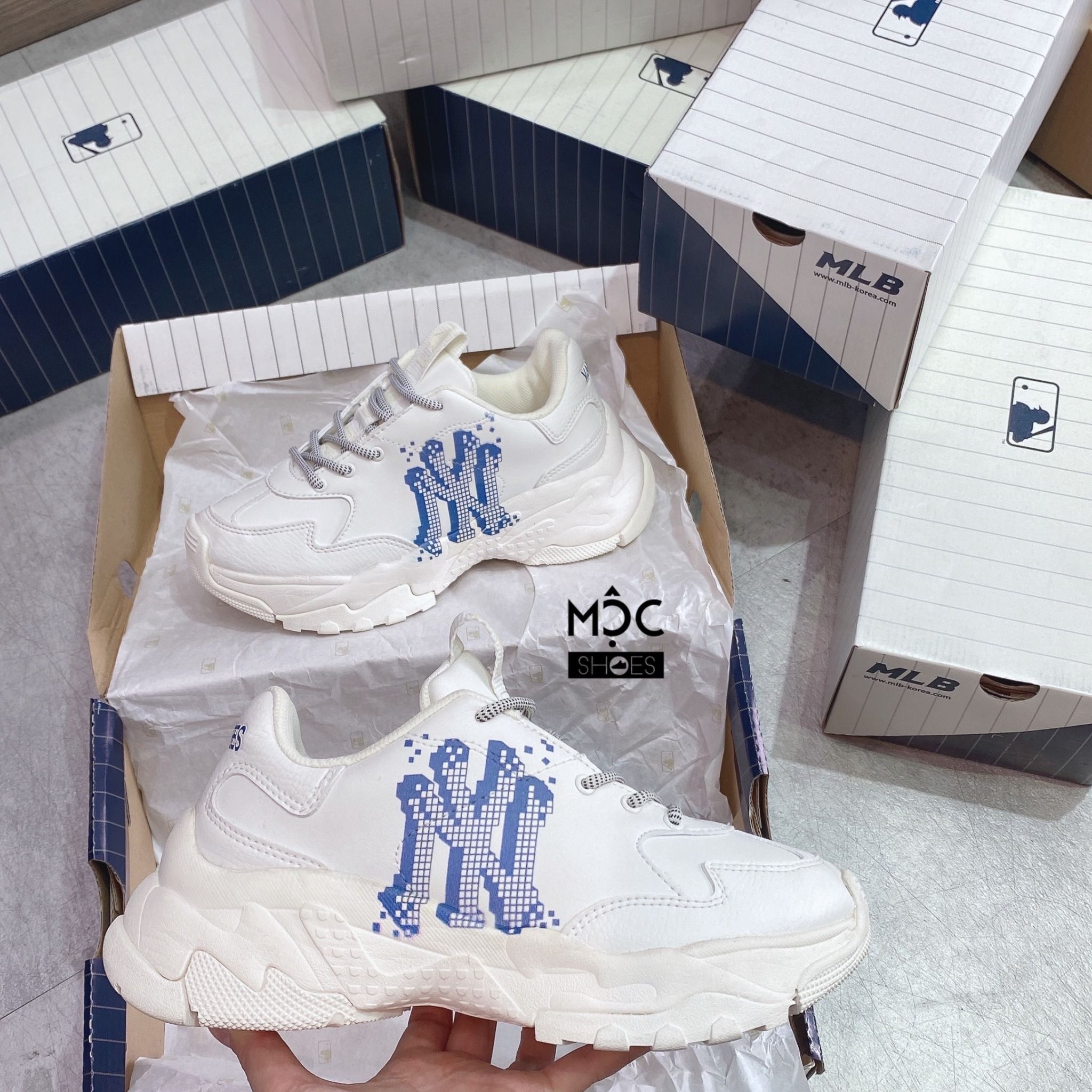 0428 - HÀNG CHÍNH HÃNG - Giày thể thao Sneaker MLB Big Ball Chunky - New York 3D - Xanh Blue - Season MỚI