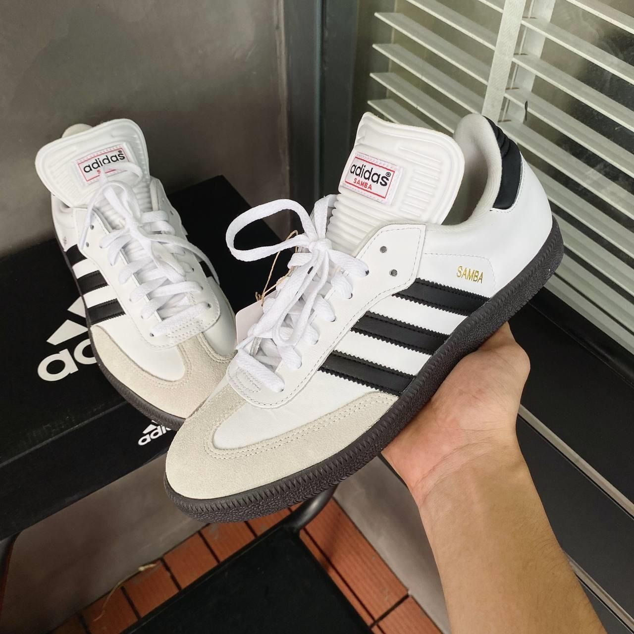 1045 - HÀNG CHÍNH HÃNG - GIÀY ADIDAS SAMBA CLASSIC - WHITE BLACK - * ĐẾ ĐEN * CODE : 772109