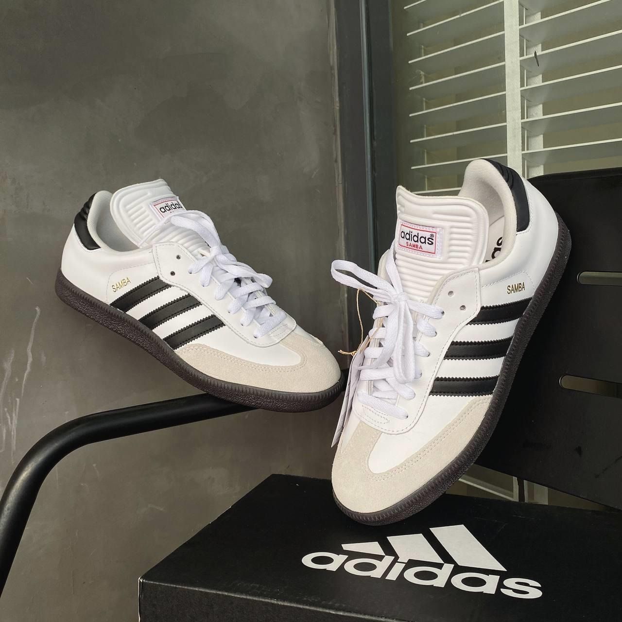 1045 - HÀNG CHÍNH HÃNG - GIÀY ADIDAS SAMBA CLASSIC - WHITE BLACK - * ĐẾ ĐEN * CODE : 772109
