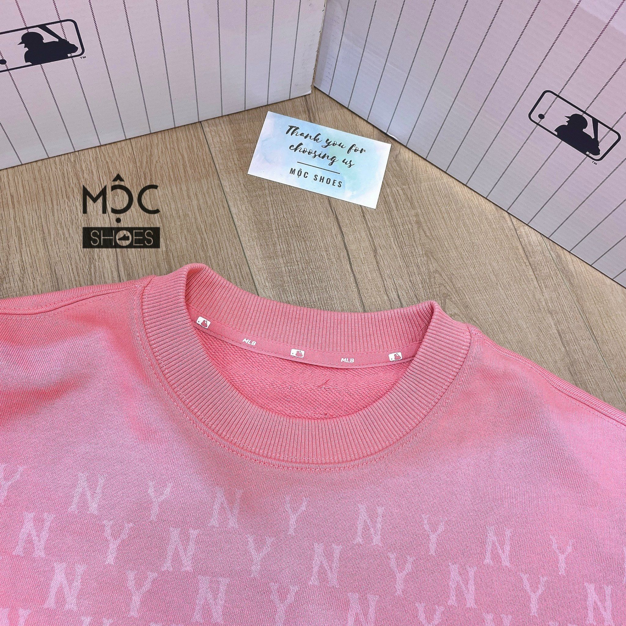 0820 - HÀNG CHÍNH HÃNG - ÁO SWEATER MLB MONOGRAM GRADATION ALLOVER OVERFIT NEW YORK YANKEES --- MÀU HỒNG PINK - Code : 3AMTM1024-50COS