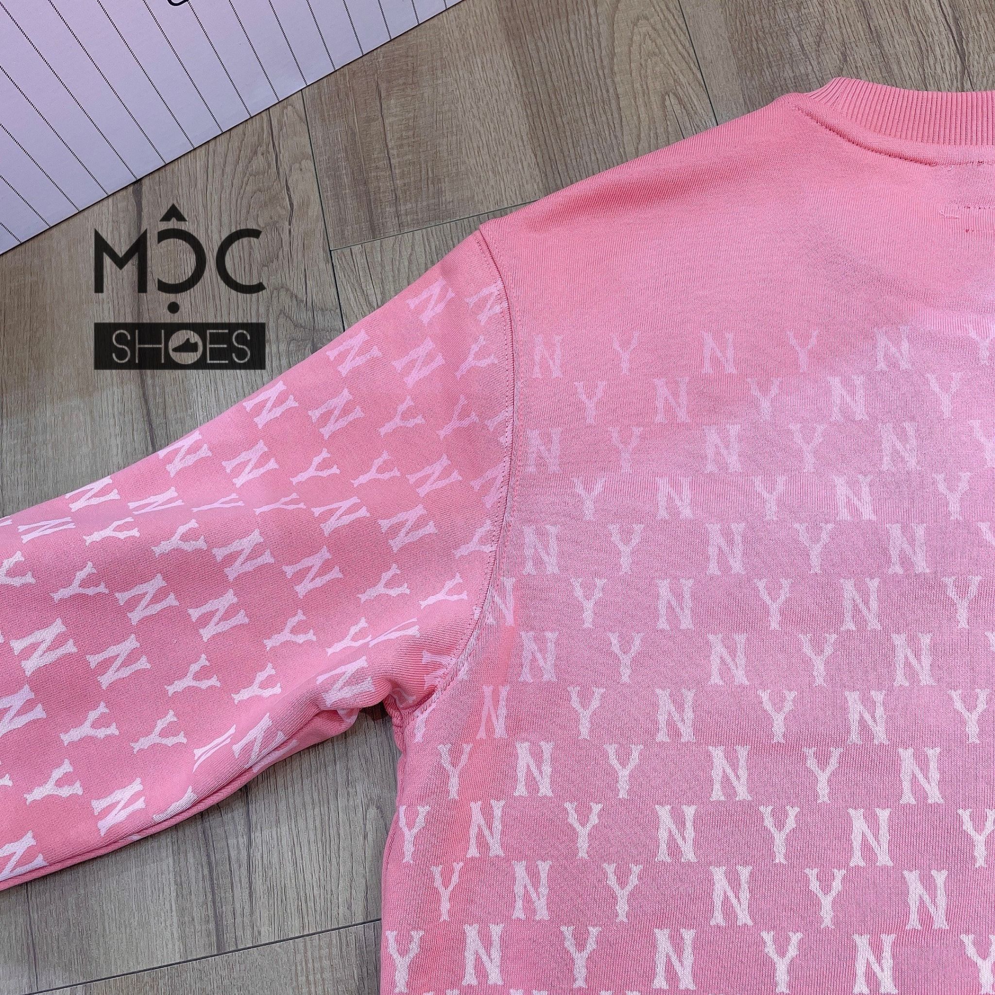 0820 - HÀNG CHÍNH HÃNG - ÁO SWEATER MLB MONOGRAM GRADATION ALLOVER OVERFIT NEW YORK YANKEES --- MÀU HỒNG PINK - Code : 3AMTM1024-50COS